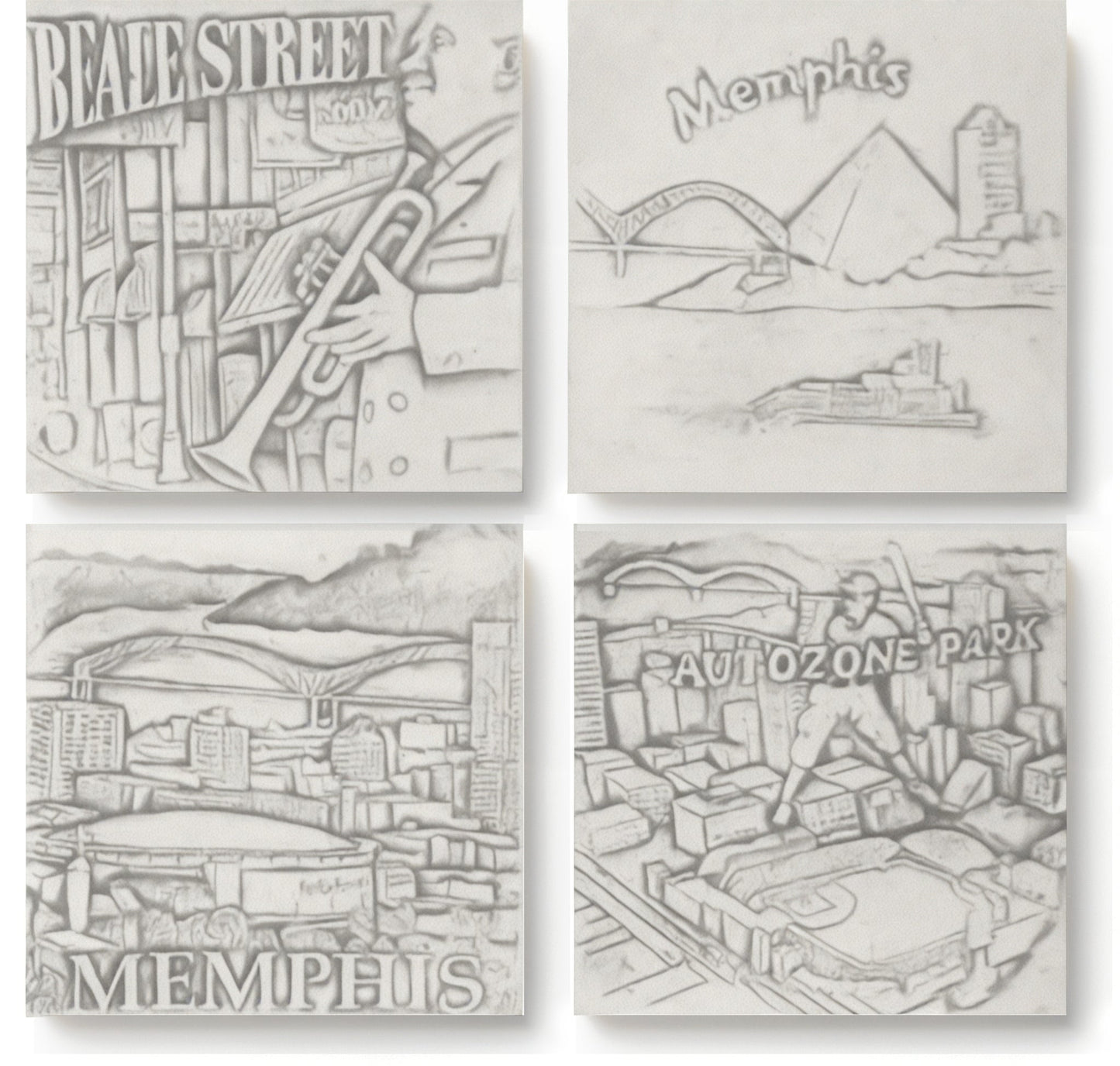 Scenes of Memphis Drink Coasters