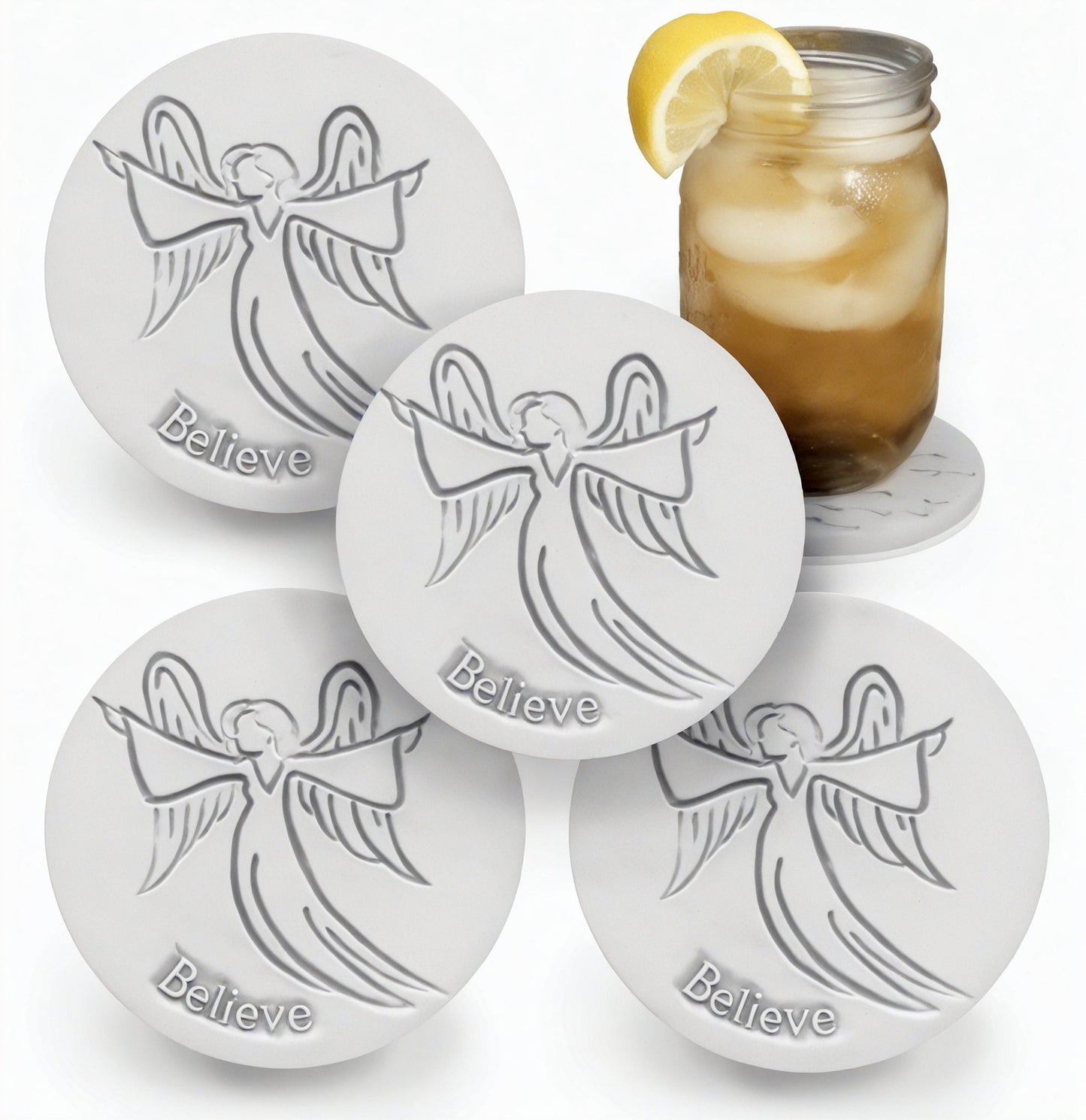 Believe Angel Drink Coasters