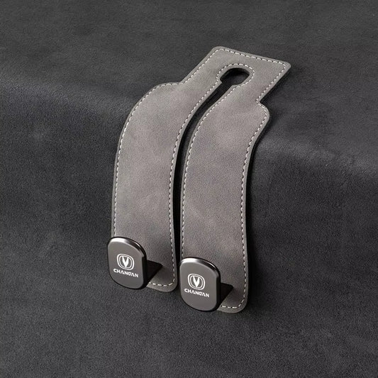 Luxury Suede Double Hook Organizer – Premium Rear Seat Backrest Hook for Changan CS Series & Eado