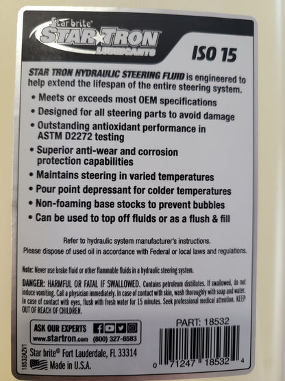 Starbrite Hydraulic Steering Fluid –  Marine Synthetic Blend Qt