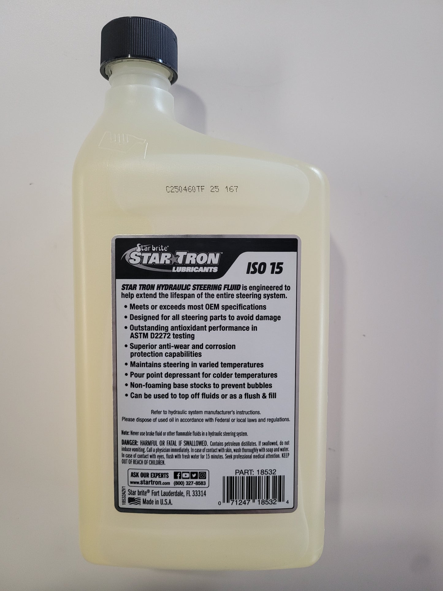 Starbrite Hydraulic Steering Fluid –  Marine Synthetic Blend Qt